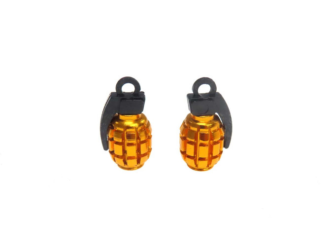Valve Caps Set hand grenade gold product