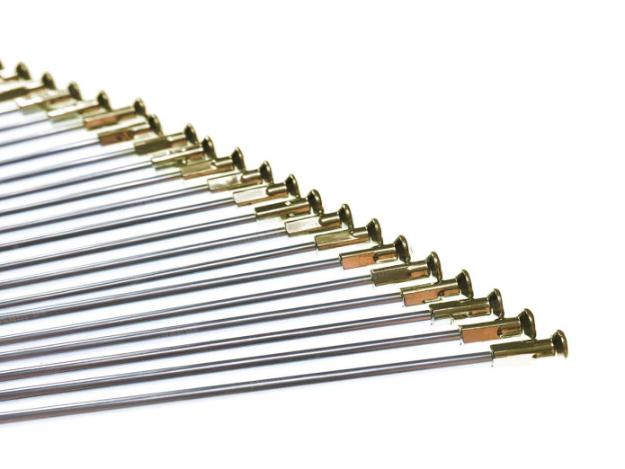 Spokes Puch Maxi 190mm 17 inch gold coloured nipples 36x