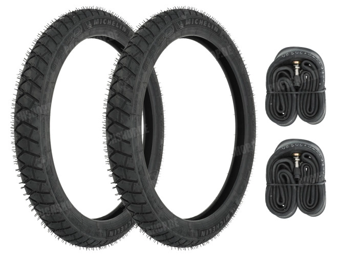 17 inch 2.25x17 Michelin Anakee Street / Airstop tires set Puch Maxi S / N / K / X30 / X50 main