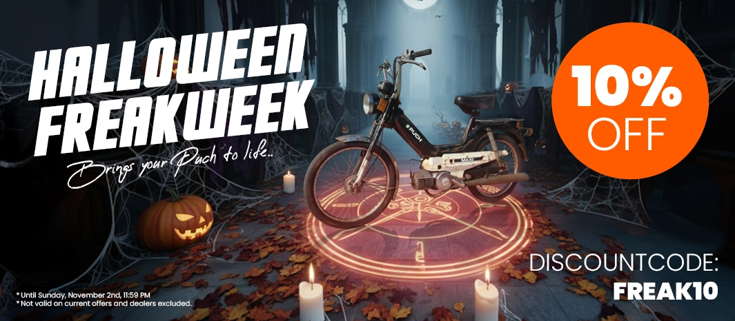 Halloween - 10% korting op alle Puch onderdelen