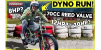 We put our 70cc Puch X30 racer with reed valve intake on the dyno