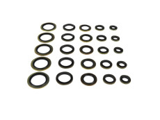 Range of sealing rings rubber/brass 25 pieces