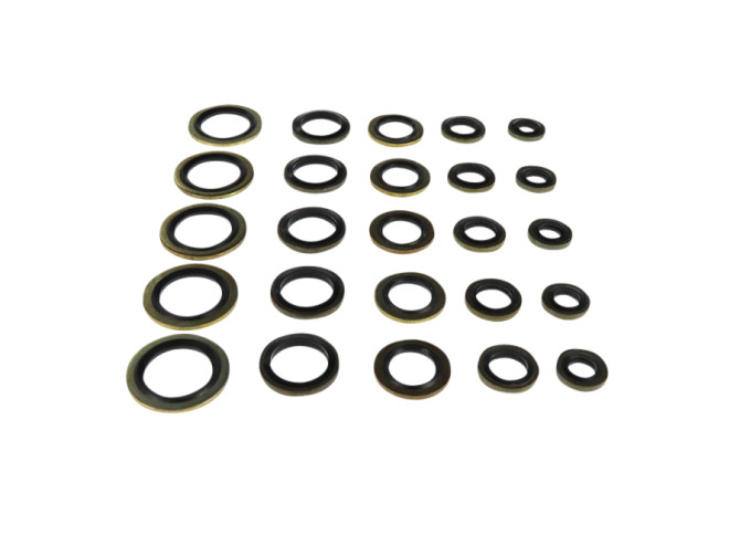 Dichtring assortiment set 25-delig rubber / messing  product