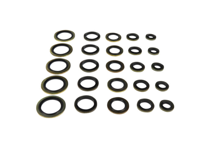 Dichtring Sortiment Satz 25-Teilig Gummi / Messing 
