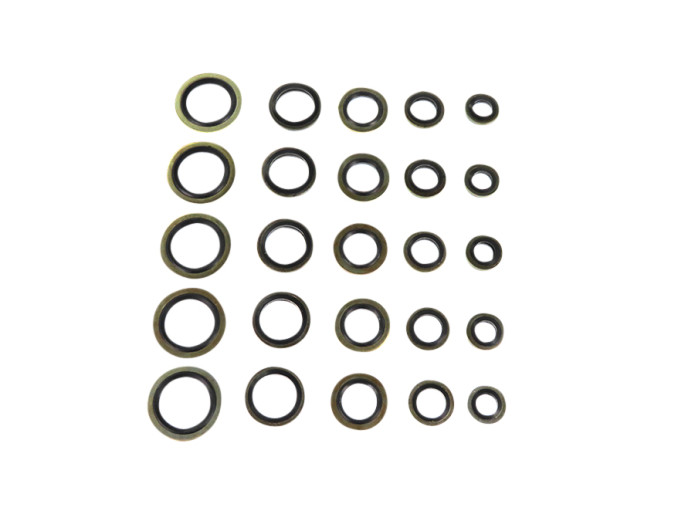 Dichtring Sortiment Satz 25-Teilig Gummi / Messing 