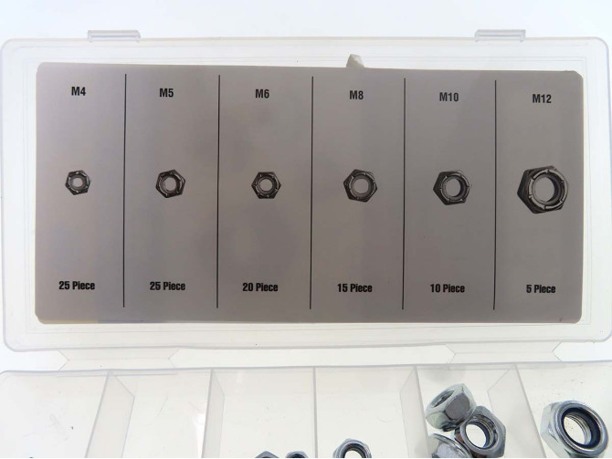 Nut self-locking assortment set 100-pieces galvanized product