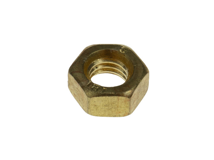 Uitlaatmoer M6 messing kort laag model
