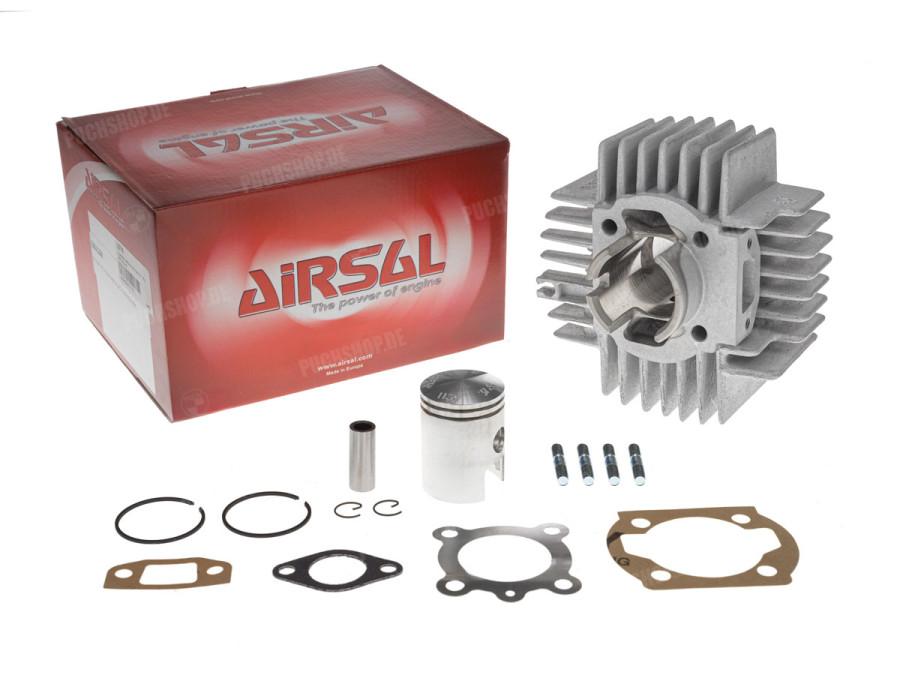 Cylinder Kit Airsal Racing 68.4cc 45mm For Puch Automatic X20 X30 With Short Cooling Fins - Foto 2