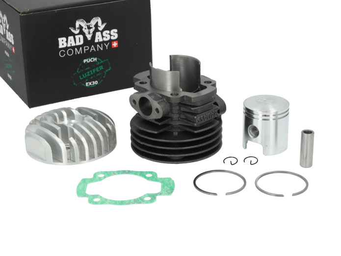 Zylinder 70ccm KoBo 12 Puch X30 / Velux Bad Ass Luzifer 45mm mit Zylinderkopf 