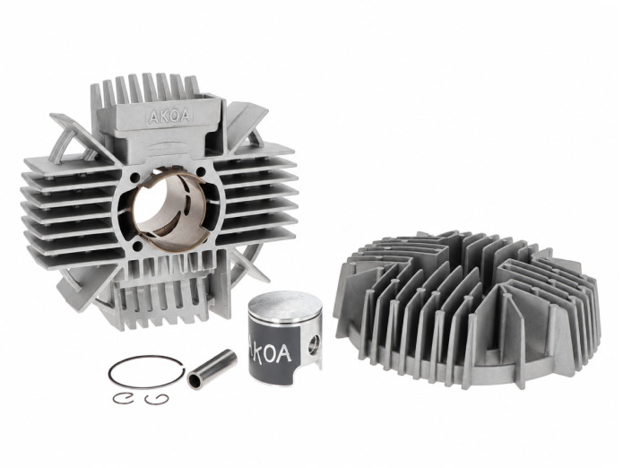 Cylinder 74cc Akoa reed valve Puch Maxi, X30 and other models + cylinder head