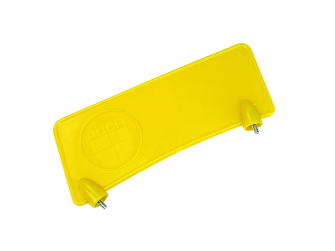 Voorspatbord plaatje geel met Puch Logo bromfiets product