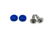 License plate mounting set blue