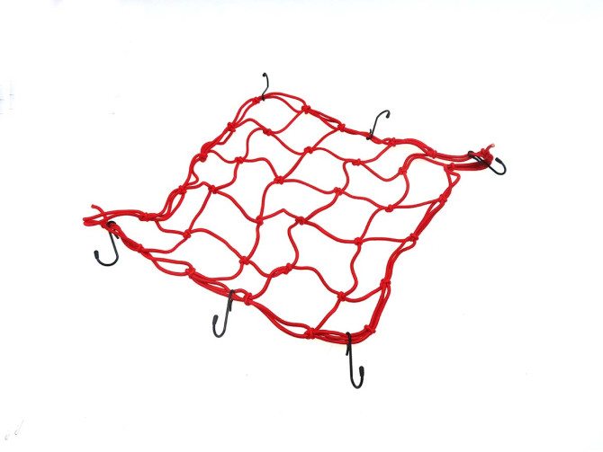 Luggage net elastic 40x40cm with 6 hooks red product