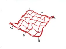 Bagagenet elastisch 40x40cm met 6 haken rood