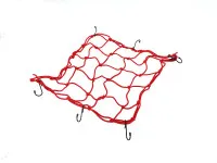 Gepäcknetz elastisch 40x40cm mit 6 Haken rot