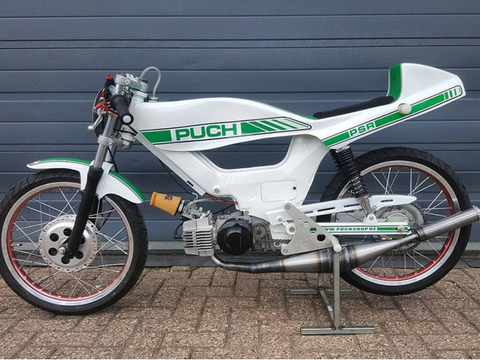 Swingarm Puch Maxi S race PSR by Homoet, the original!