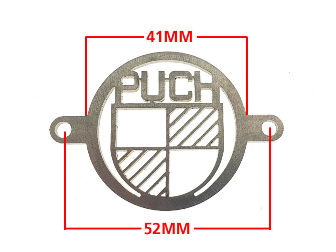 Air filter hole cover with Puch logo stainless steel  product