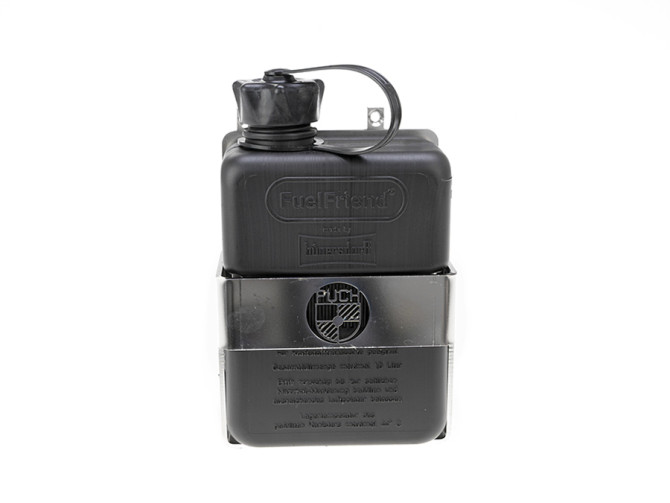 Gepäckträger Halter mit FuelFriend benzinkanister Puch Maxi N / K Links schwarz (1 Liter) product