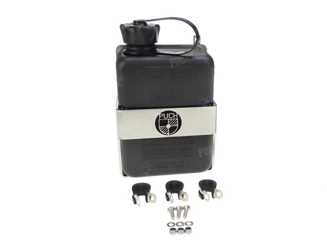 Carrier holder with fuel can Puch Maxi N / K right black (1 liter) main