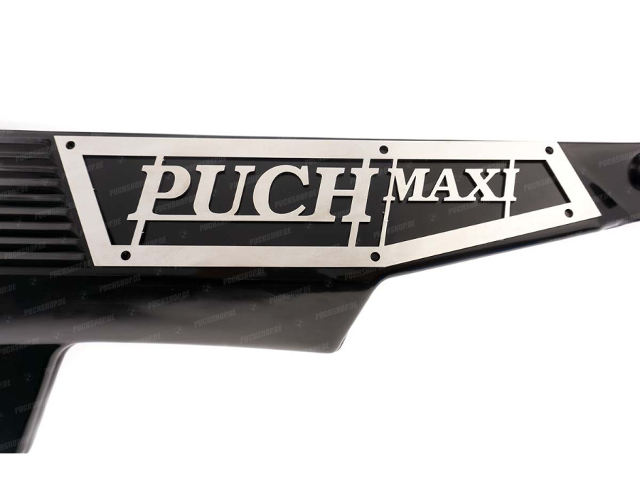 Side cover Puch Maxi N "Puch Maxi" stainless steel trim plate product