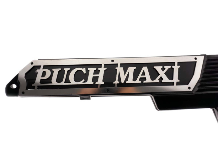 Side cover set Puch Maxi N trim plate with text stainless steel 