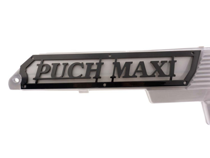 Side cover Puch Maxi N trim plate with text stainless steel black product