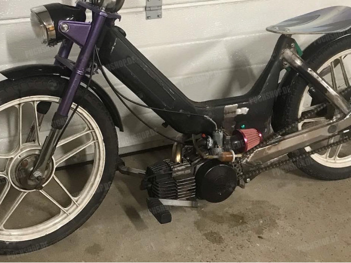 Fussrast Puch Maxi / E50 Highway step Chopper Glanz Schwarz