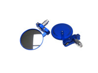 Mirror set bar-end version round blue anodised