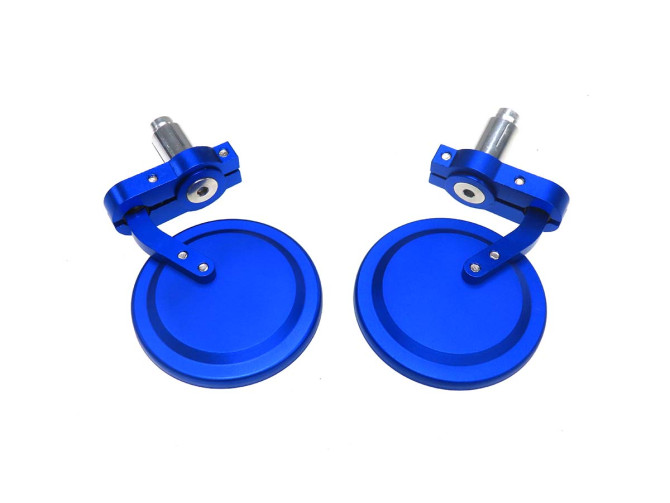 Mirror set bar-end version round blue anodised product