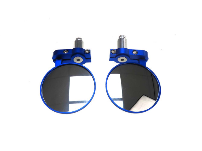 Mirror set bar-end version round blue anodised product