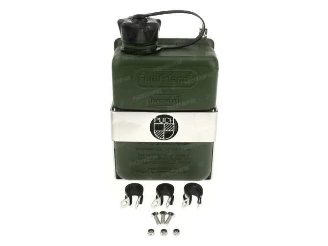 Bagagedrager houder met FuelFriend jerrycan Puch Maxi N / K rechts groen (1 liter) main
