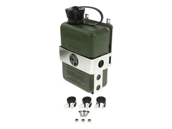 Bagagedrager houder met FuelFriend jerrycan Puch Maxi N / K rechts groen (1 liter) product