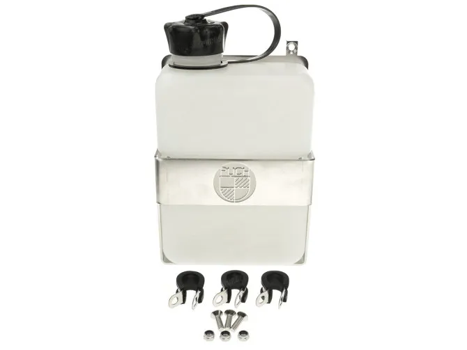 Bagagedrager houder met FuelFriend jerrycan Puch Maxi N / K rechts wit (1 liter) main