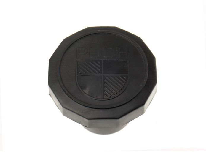 Tankdop 30mm Puch Maxi als origineel logo zwart A-kwaliteit