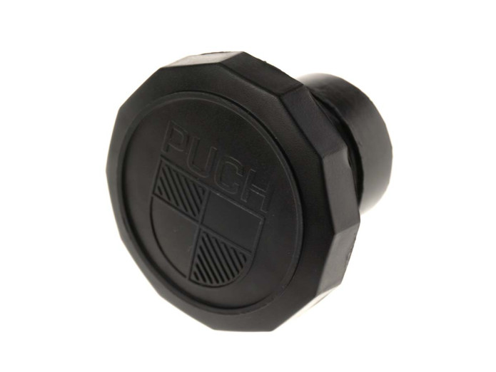 Tankdop 30mm Puch Maxi als origineel logo zwart A-kwaliteit