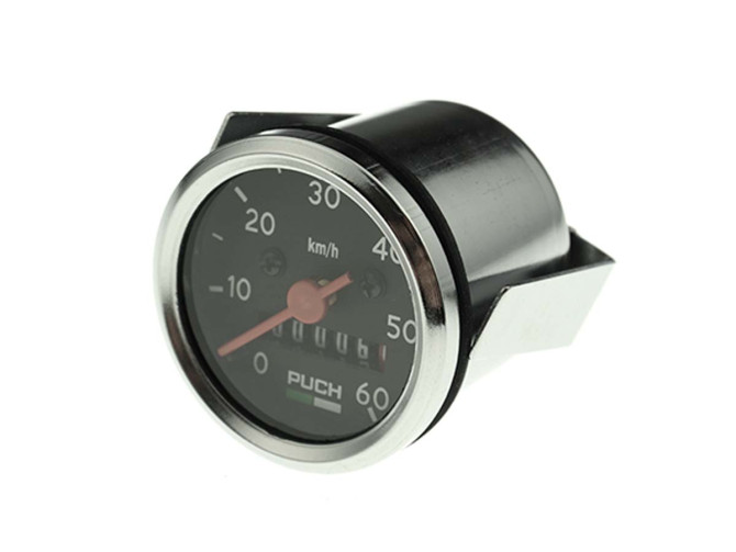 Speedometer kilometer 48mm 60km/h VDO replica black with Puch logo product