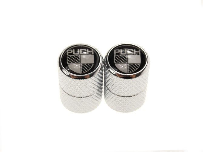 Ventilkappen Satz Puch Logo Schwarz / Weiß Aluminium  product