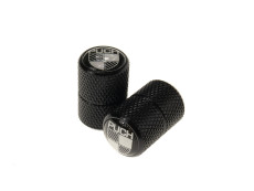 Valve caps set black aluminium with Puch Logo black/white