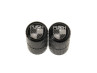 Valve caps set black aluminium with Puch Logo black / white thumb extra