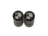 Ventieldoppen set Puch logo zwart / wit in zwart aluminium  thumb extra