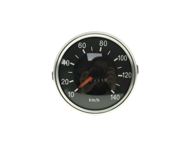 Speedometer kilometer 80mm chrome 140 km/h Puch Monza with large counter clock product