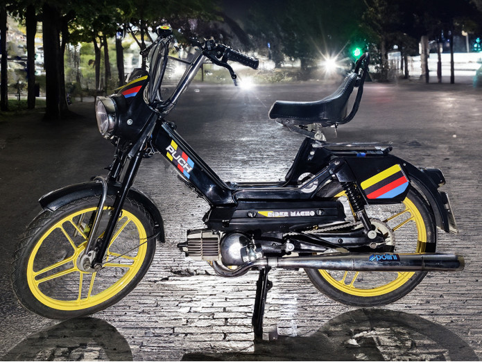Seitenverkleidung Satz Puch Rider Macho 2-Gang / Maxi / Gilera Citta / Universal Schwarz