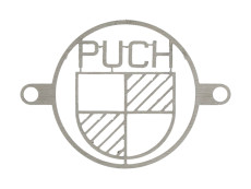 Air filter hole cover with Puch logo stainless steel thin Air filter hole cover with Puch logo stainless steel thin