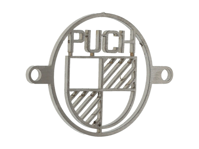 Air filter hole cover with Puch logo stainless steel thin