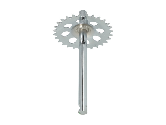 Pedal crank shaft Puch Maxi 230mm 28 teeth stock (longer)