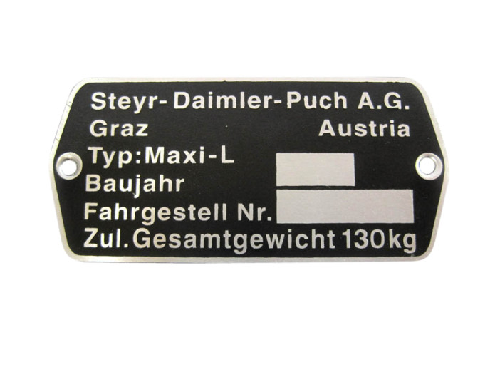 Typetag Puch Maxi L metal
