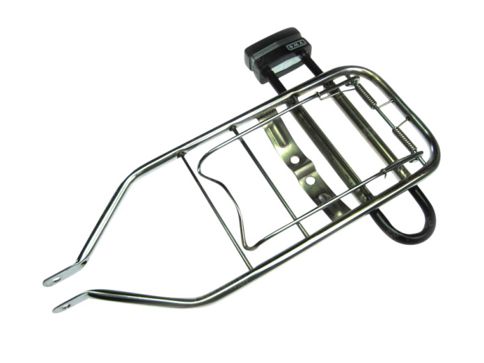 Luggage carrier rear Puch Maxi S chrome with lock holder