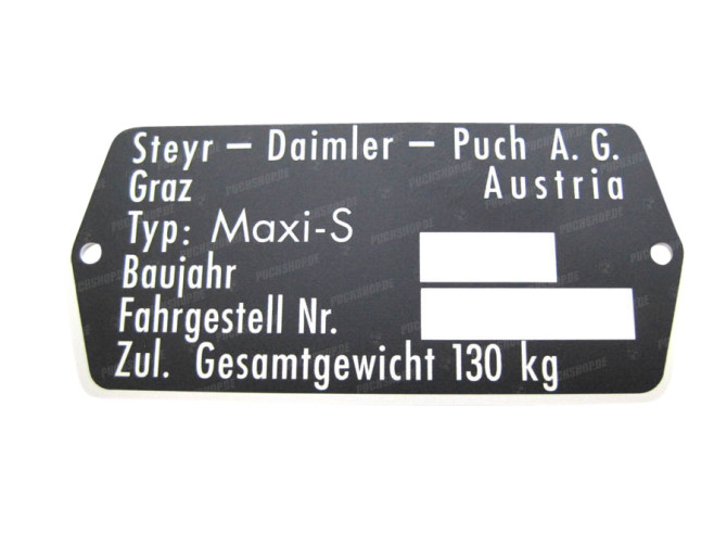 Typetag Puch Maxi S Steyer-Daimler  1