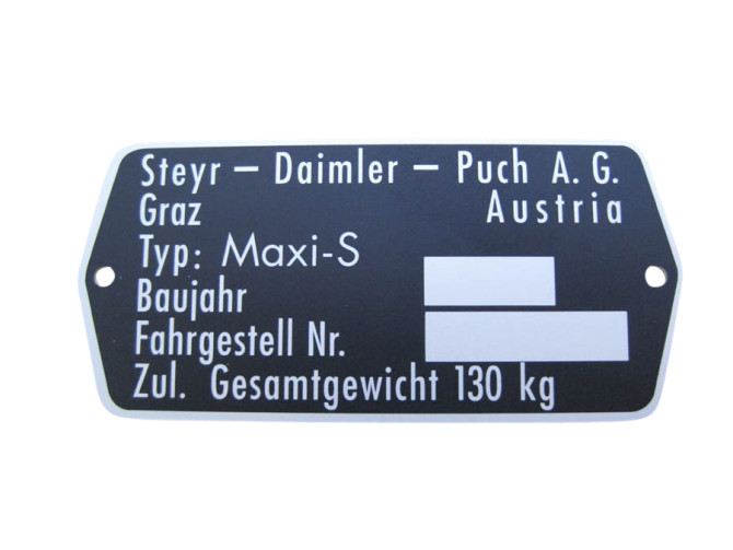 Typenschild Puch Maxi S Steyer-Daimler  product