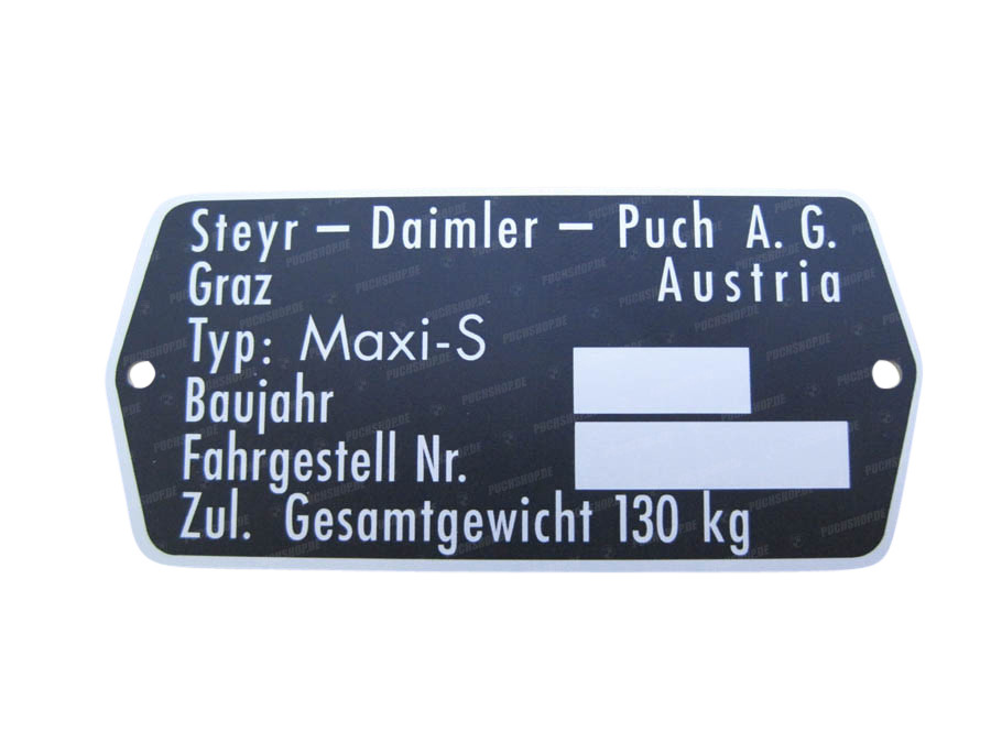 Typetag Puch Maxi S Steyer-Daimler  product